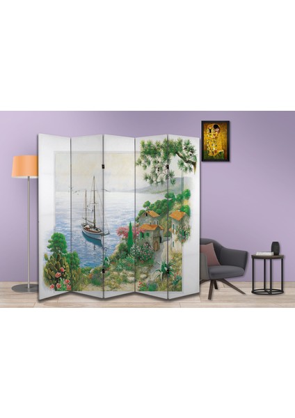Manzara Temalı Özel Tasarım Paravan Room Divider 180 x 200 cm