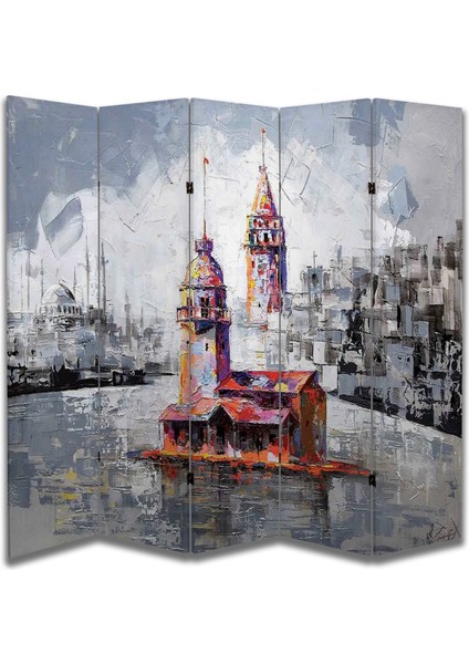 Şehir Temalı Özel Tasarım Paravan Room Divider 180 x 200 cm