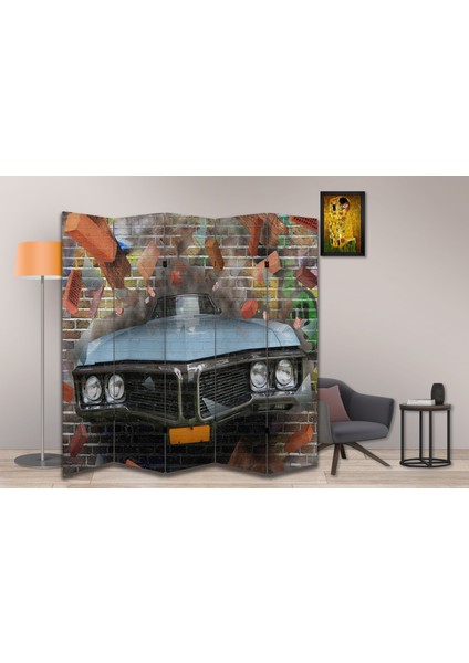 Araba Temalı Özel Tasarım Paravan Room Divider 180 x 200 cm