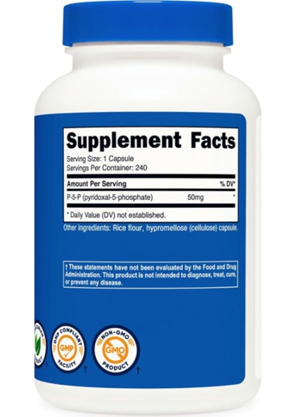 P-5-P, 50 Mg, 240 Capsules.tr Yetkili Satıcısı 4039
