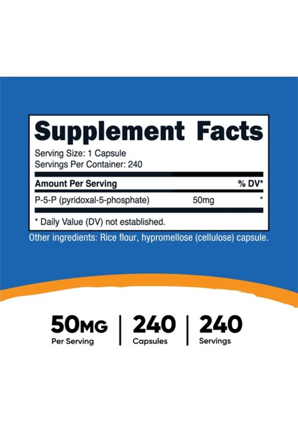 P-5-P, 50 Mg, 240 Capsules.tr Yetkili Satıcısı 4039