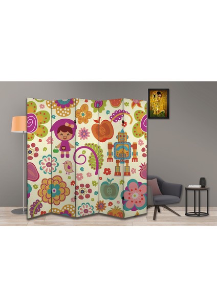 Çocuk Temalı Özel Tasarım Paravan Room Divider 180 x 200 cm modelleri
