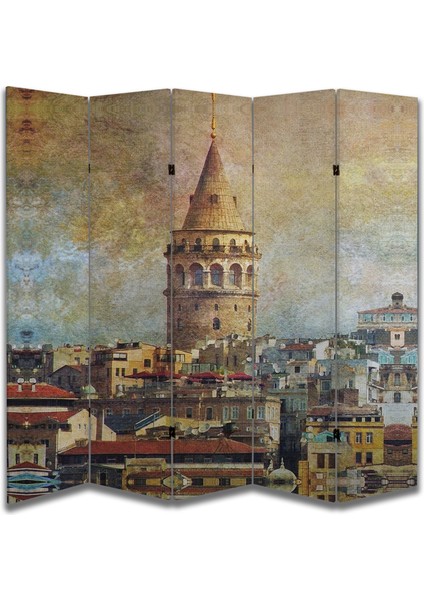 Şehir Temalı Özel Tasarım Paravan Room Divider 180 x 200 cm