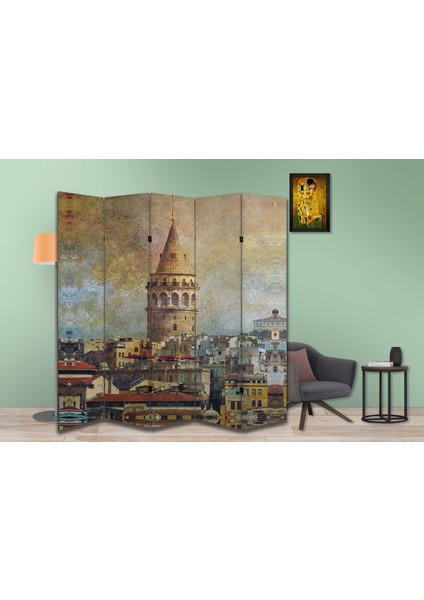 Şehir Temalı Özel Tasarım Paravan Room Divider 180 x 200 cm modelleri