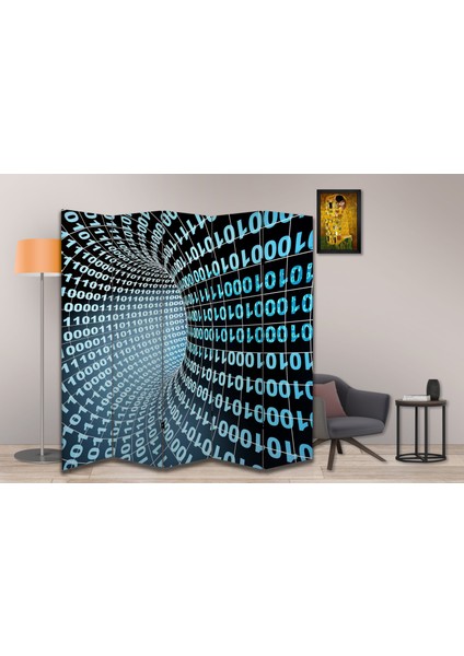 Kodlama Temalı Özel Tasarım Paravan Room Divider 180 x 200 cm
