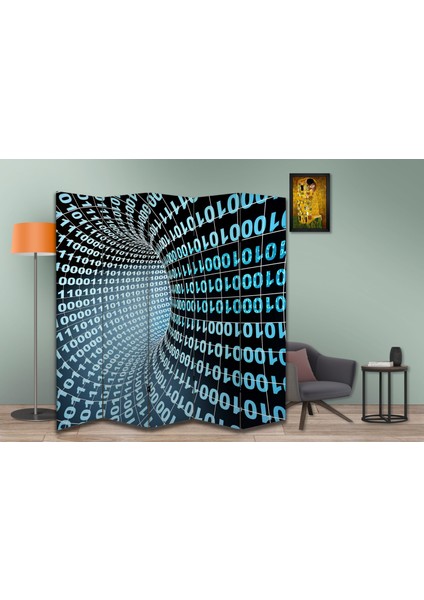 Kodlama Temalı Özel Tasarım Paravan Room Divider 180 x 200 cm