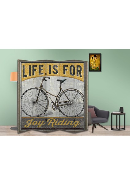 Retro Temalı Özel Tasarım Paravan Room Divider 180 x 200 cm