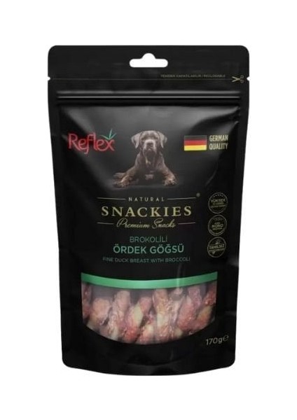 Snackies Natural Brokolili Ördek Göğsü Tahılsız Köpek Ödül Maması 170 gr
