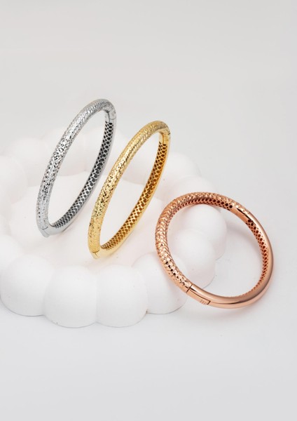 Parıltılı Rose 14 Ayar Kelepçe Bilezik modelleri