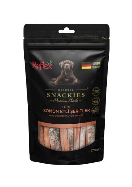 Snackies Natural Füme Somon Etli Şerit Köpek Ödül Maması 170 gr fırsatları