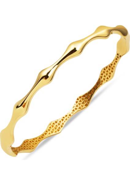 Kemik Model 14 Ayar Sarı Altın Kelepçe