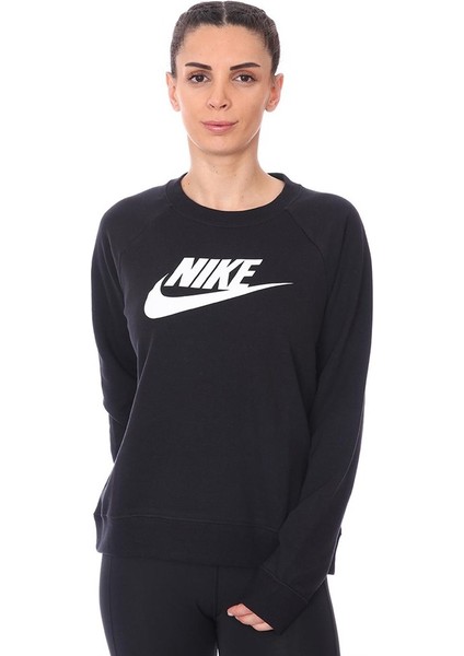 W Nsw Essntl Flc Gx Crew Kadın Siyah T-shirt - BV4112-010