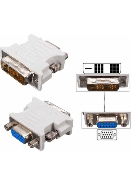 18+1 DVI To VGA Çevirici Dönüştürücü Dvi-D Single Link To VGA