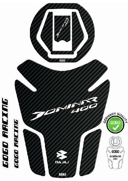 Bajaj Dominar 400 2017 - 2024 Uyumlu Tank Pad