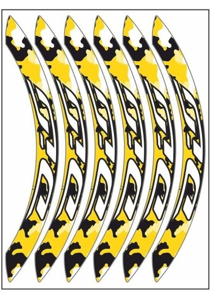 Sarı Kamuflaj Geniş Honda Dio Uyumlu 1 Set Jant Şeridi