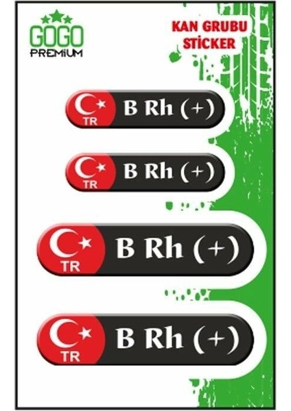 Kan Grubu Iıı B Rh(+) Siyah Dörtlü Damla Etiket