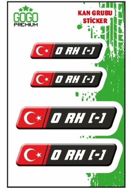 Kan Grubu Iı 0 Rh(-) Siyah Dörtlü Damla Etiket