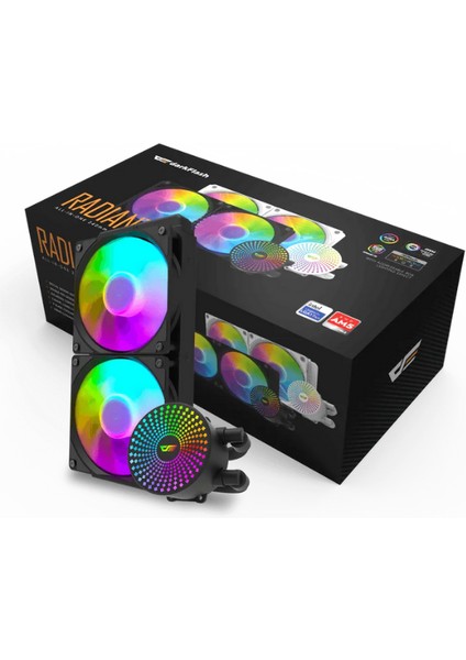 Dfdark Flash Df 240MM Siyah Sıvı Su Işlemci (Cpu) Soğutucu DC240 / Intel Lga 1700 - Am4, Am5 Soket Desteklı