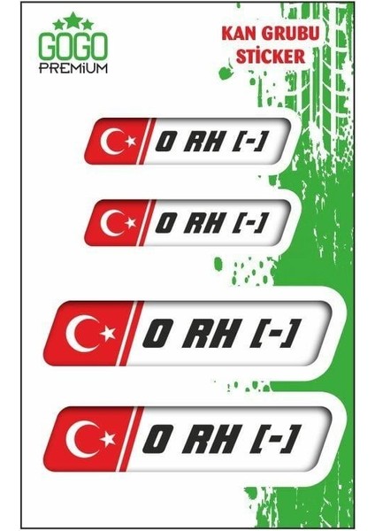 Kan Grubu Iı 0 Rh(-) Beyaz Dörtlü Damla Etiket