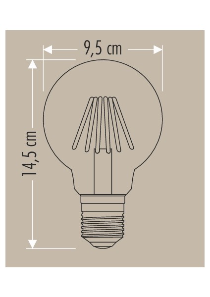 Rustik Ampul G95 Filament LED Amber