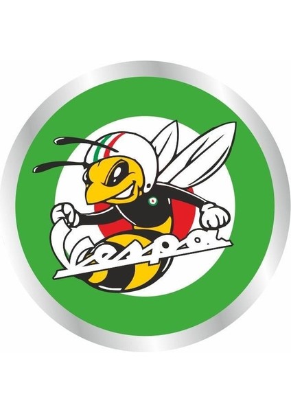 Wespa Uyumlu Yuvarlak Logo Damla Stıcker