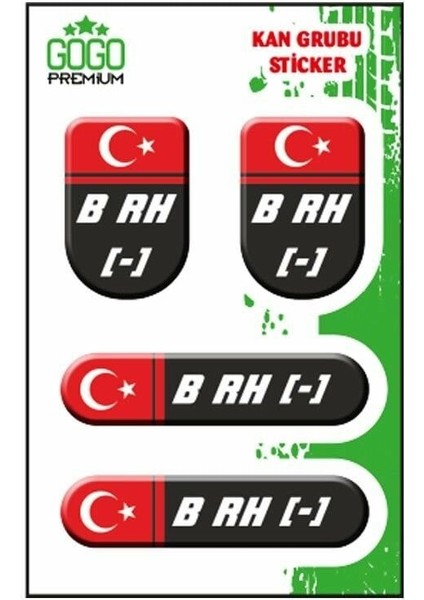 Kan Grubu I B Rh(-) Siyah Dörtlü Damla Etiket