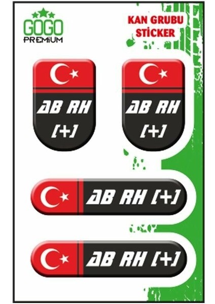 Kan Grubu I Ab Rh(+) Siyah Dörtlü Damla Etiket