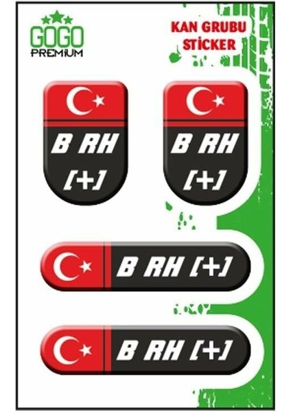 Kan Grubu I B Rh(+) Siyah Dörtlü Damla Etiket