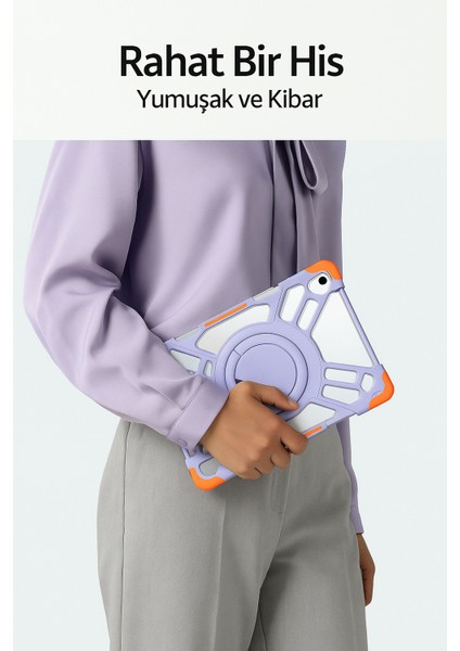 Samsung Galaxy Tab A9 Plus 11 Inç (X210) Uyumlu Çocuk Tablet Kılıfı Dönebilen Standlı Taşınabilir Silikon Koruma