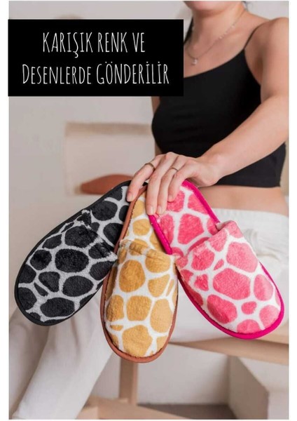 3’lü Kadın Ev Terliği Misafir Terliği Bohça Terliği