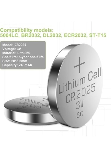 CR2025 Pil 10'lu Paket Lityum Düğme Pil 3V 2025