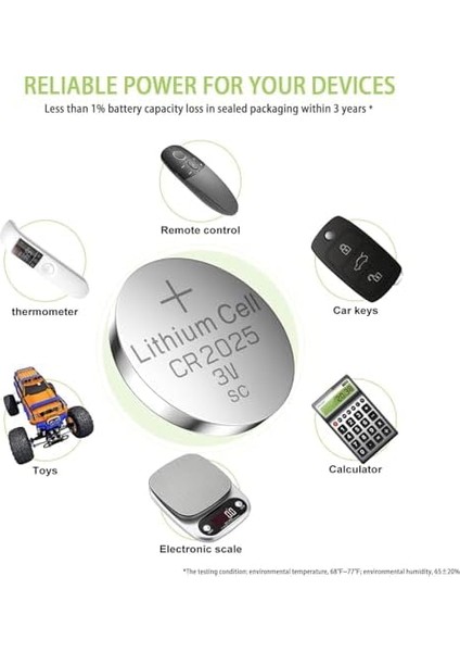 CR2025 Pil 10'lu Paket Lityum Düğme Pil 3V 2025