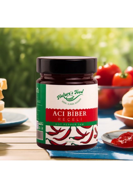 Acı Biber Reçeli Premium Series 400 gr Cam Şişe %65 Acı Biber Acı ile Tatlının Muhteşem Birleşimi