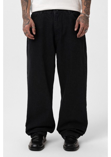 Vms Düz Basic Baggy Pantolon - Siyah