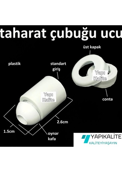 4 Adet Taharat Çubuğu Ucu Plastik Beyaz Taharet Borusu Ucu Perletörü Aparatı fiyatları