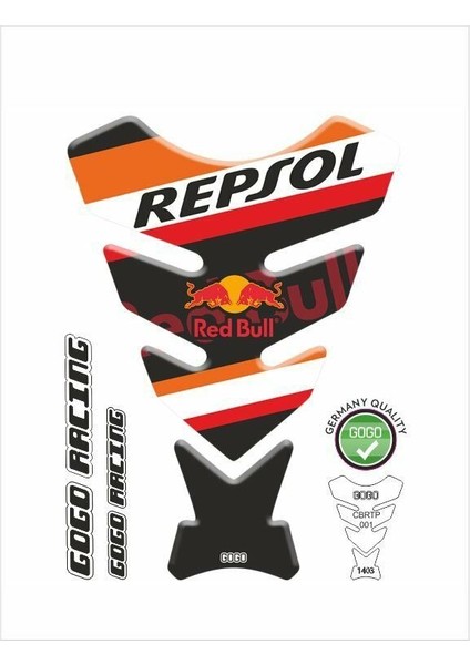 Honda Cbr 125CC-250CC 2005 - 2018 Uyumlu Tank Pad 001