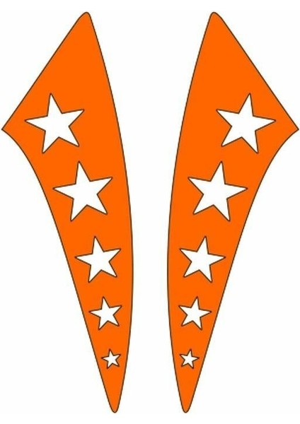 Cg F.turuncu Yıldızlı Çamurluk Yan Sticker