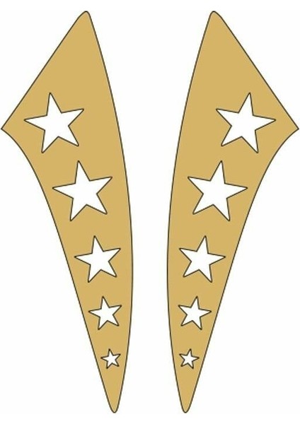 Cg Gold Yıldızlı Çamurluk Yan Sticker