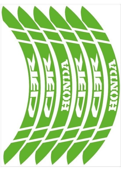 Florasan Yeşil Geniş Honda Cbr Uyumlu 1 Set Jant Şeridi