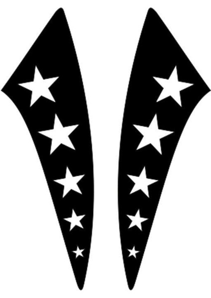 Cg Siyah Yıldızlı Çamurluk Yan Sticker