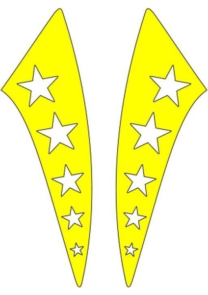 Cg Sarı Yıldızlı Çamurluk Yan Sticker