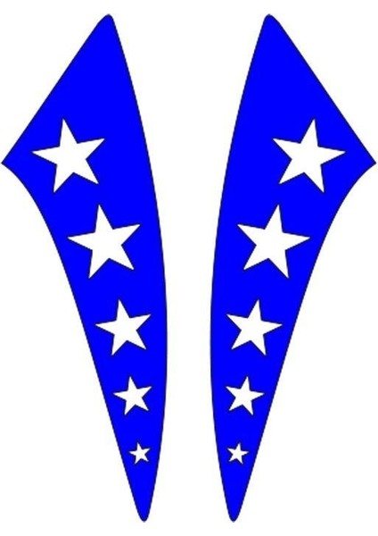 Cg Mavi Yıldızlı Çamurluk Yan Sticker