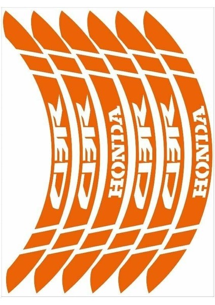 Florasan Turuncu Geniş Honda Cbr Uyumlu 1 Set Jant Şeridi