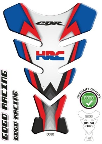 Honda Cbr 125CC-250CC 2005 - 2018 Uyumlu Tank Pad 004