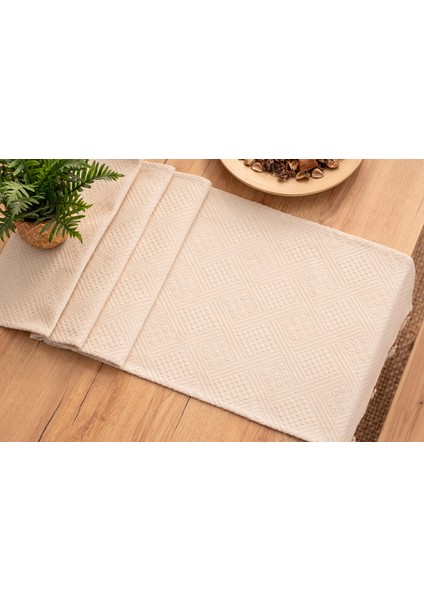 El Yapımı 42x135 cm Buldan Bezi Runner – %100 Pamuk, Doğal, Otantik ve Şık Masa Örtüsü