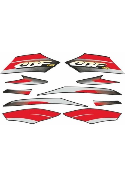 Honda Cbf 150 Uyumlu Stıcker Setı Siyah 002