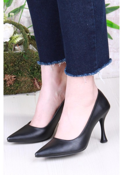 16307 Düz Sade Cilt Rahat Şık Stiletto Yüksek Topuklu Kadın Ayakkabı fiyatları