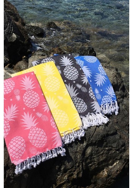 Pembe Ananas Desenli Peştemal - Yüksek Su Emiciliği ve Hızlı Kuruma - 100X180 cm