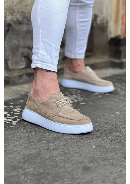 Wg508 Bej Süet Ortopedik Taban Erkek Casual Ayakkabı