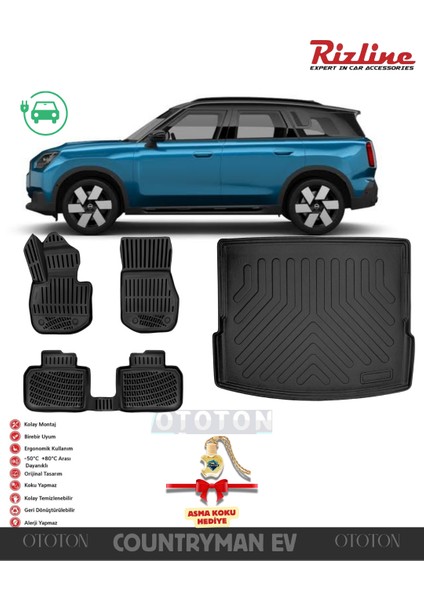 Hyundai Ioniq 5 2024 3D Bagaj Havuzu ve Araca Özel Paspas Seti (Orta Konsol Ön Tarafta)